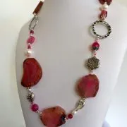 Collana Jaipur Rosa-Rossa in Pietre dure, regolabile < Gioiellidartista